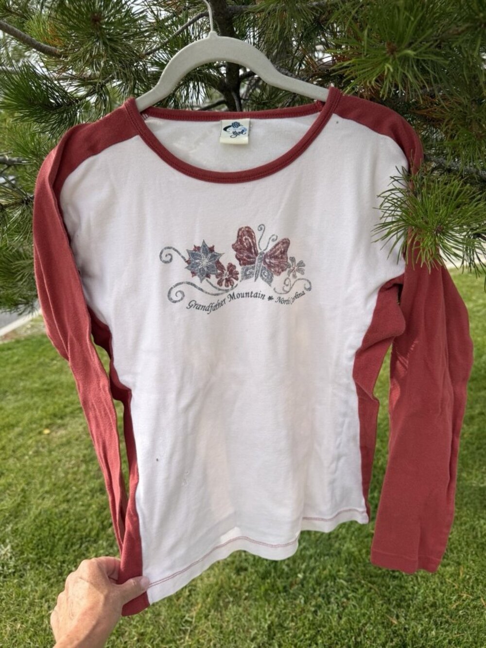 Vintage Ocean Pacific Y2K henley Grandfather Mountain North Carolina tshirt L